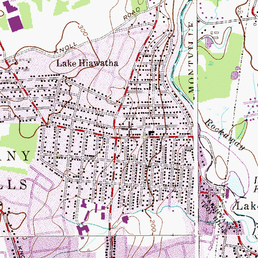 Topographic Map of Lake Hiawatha, NJ