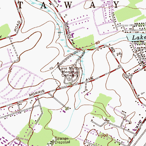 Topographic Map of Lake Nelson Memorial Park, NJ
