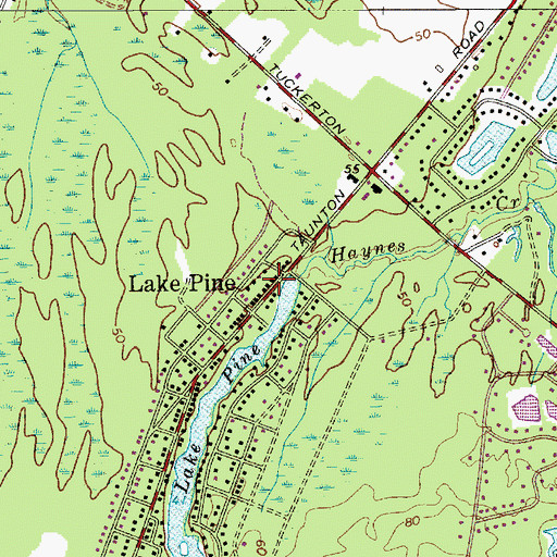 Topographic Map of Lake Pine, NJ