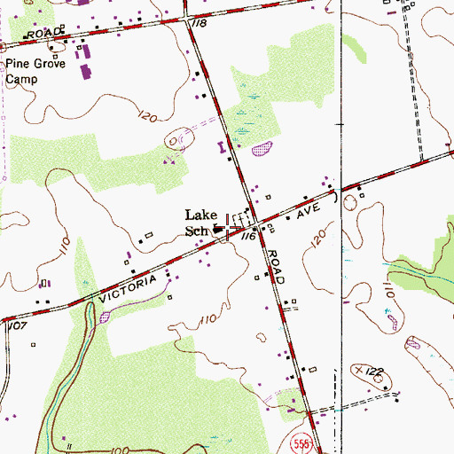 Topographic Map of Lake School, NJ
