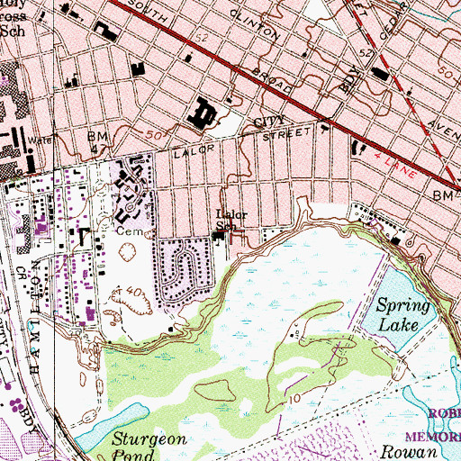 Topographic Map of Lalor Elementary School, NJ