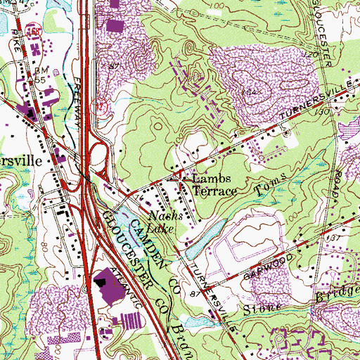 Topographic Map of Lambs Terrace, NJ