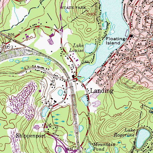 Topographic Map of Landing, NJ