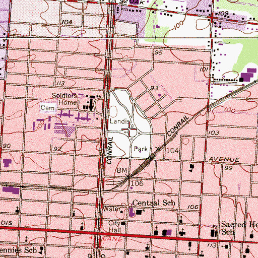 Topographic Map of Landis Park, NJ