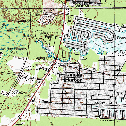 Topographic Map of Lanoka Harbor, NJ