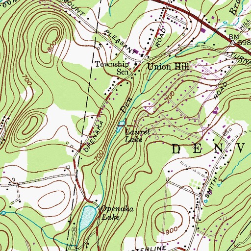 Topographic Map of Laurel Lake, NJ