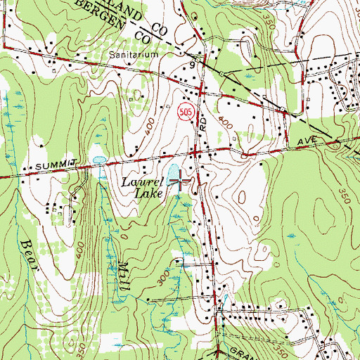 Topographic Map of Laurel Lake, NJ
