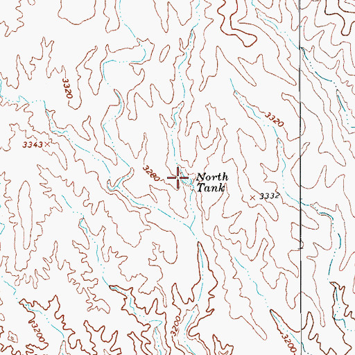 Topographic Map of North Tank, AZ