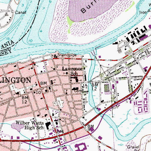 Topographic Map of Captain James Lawrence Elementary School, NJ