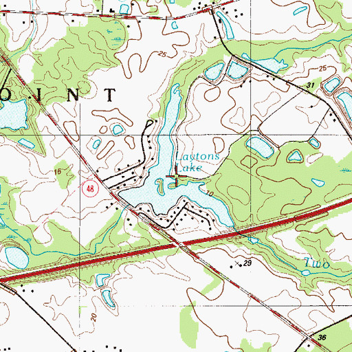 Topographic Map of Laytons Lake, NJ