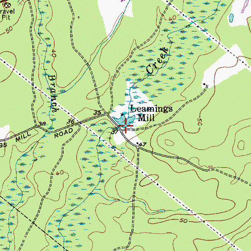 Topographic Map of Leamings Mill, NJ