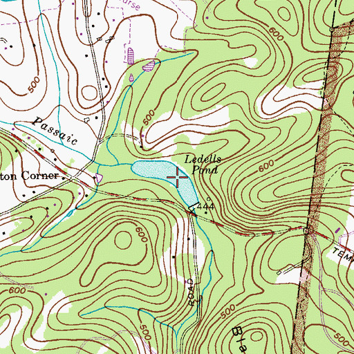 Topographic Map of Ledells Pond, NJ