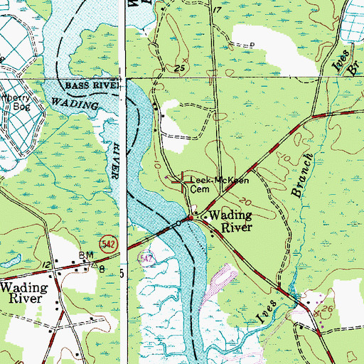 Topographic Map of Leek-McKeen Cemetery, NJ