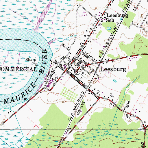Topographic Map of Leesburg, NJ