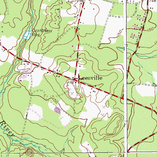 Topographic Map of Leesville, NJ