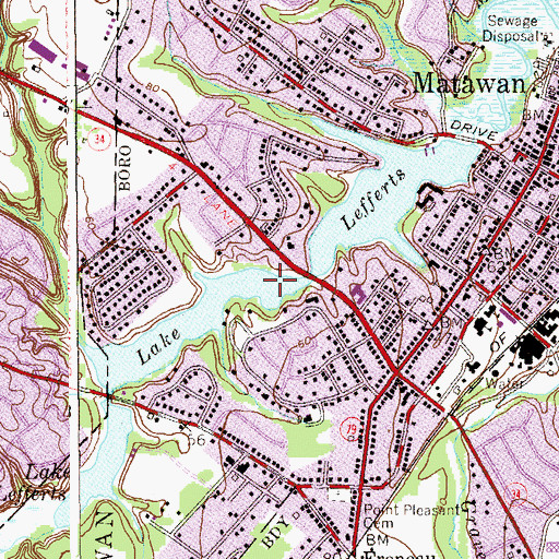 Topographic Map of Lake Lefferts, NJ