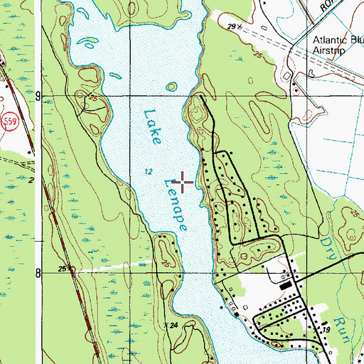 Topographic Map of Lake Lenape, NJ
