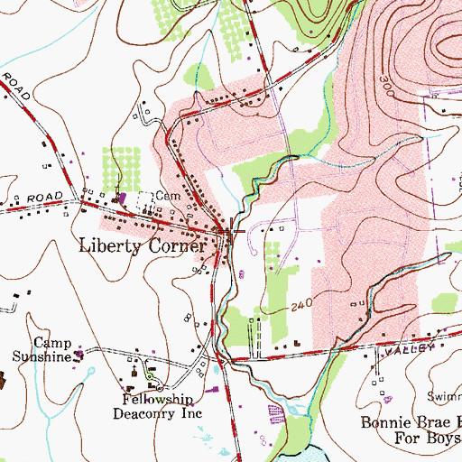 Topographic Map of Liberty Corner, NJ