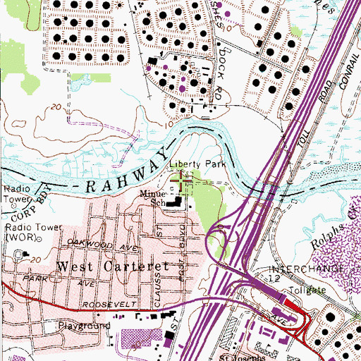 Topographic Map of Joseph Medwick Park, NJ