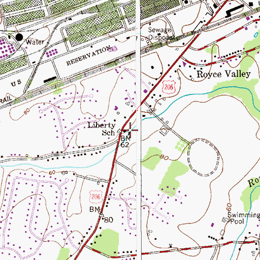 Topographic Map of Liberty School, NJ