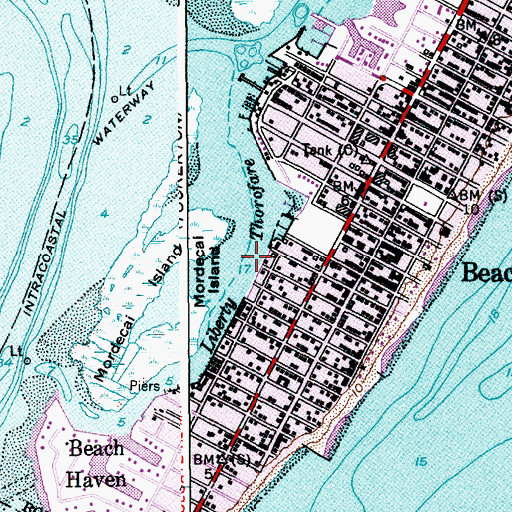 Topographic Map of Liberty Thorofare, NJ