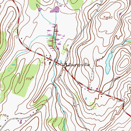 Topographic Map of Libertyville, NJ