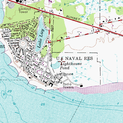Topographic Map of Lighthouse Pond, NJ