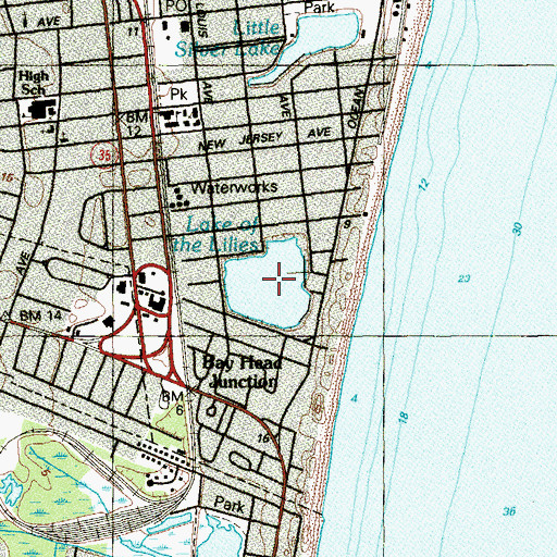 Topographic Map of Lake of the Lilies, NJ