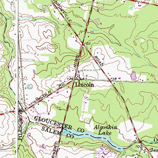 Topographic Map of Lincoln, NJ