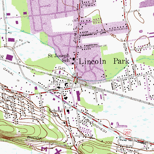 Topographic Map of Lincoln Park, NJ