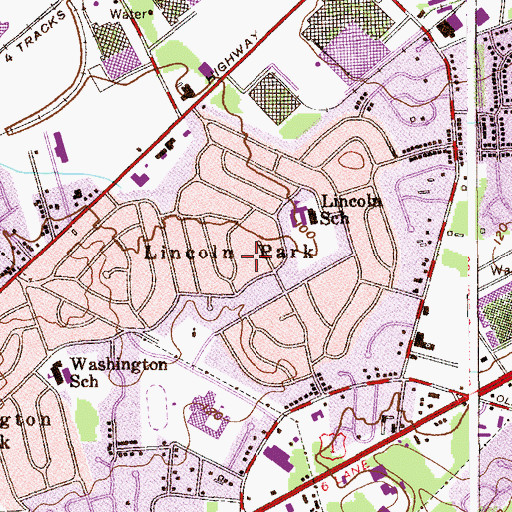 Topographic Map of Lincoln Park, NJ