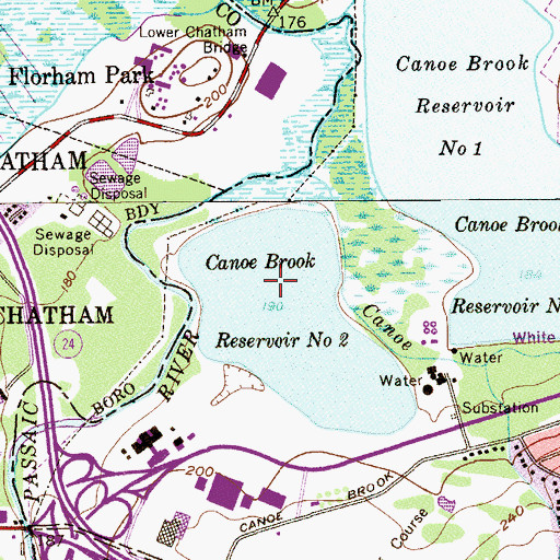 Topographic Map of Lincoln School, NJ
