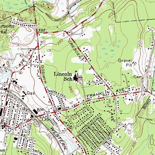 Topographic Map of Abraham Lincoln Elementary School, NJ