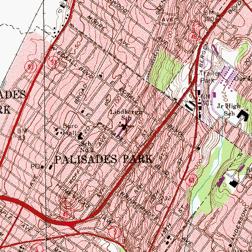 Topographic Map of Lindbergh School, NJ