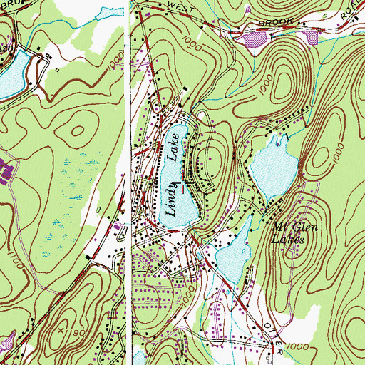 Topographic Map of Lindy Lake, NJ