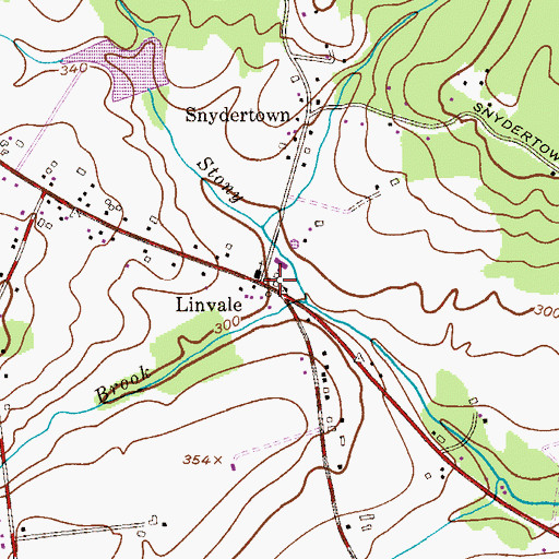 Topographic Map of Linvale, NJ