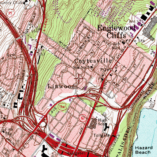 Topographic Map of Linwood, NJ
