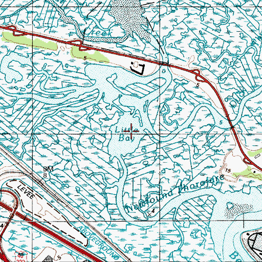 Topographic Map of Little Bay, NJ