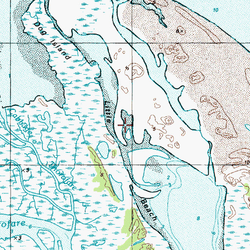 Topographic Map of Island Beach, NJ