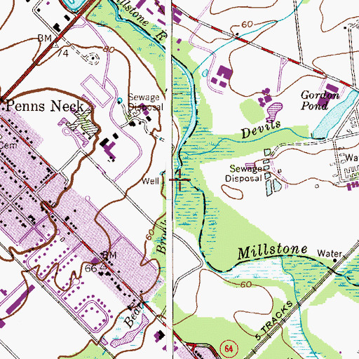 Topographic Map of Little Bear Brook, NJ