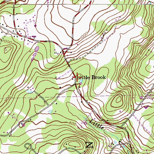 Topographic Map of Little Brook, NJ