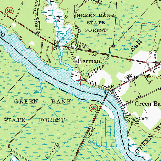Topographic Map of Little Bull Creek, NJ