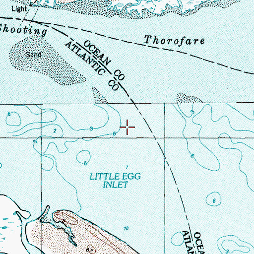 Topographic Map of Little Egg Inlet, NJ