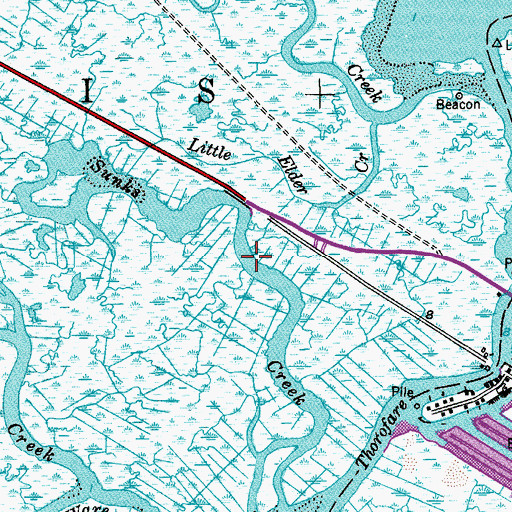 Topographic Map of Little Elder Creek, NJ