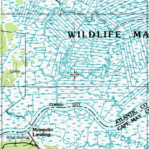 Topographic Map of Little Greaves Creek, NJ