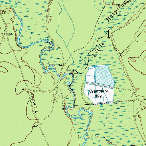 Topographic Map of Little Hauken Run, NJ