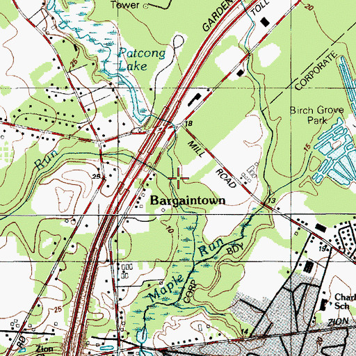 Topographic Map of Little Meadow Run, NJ