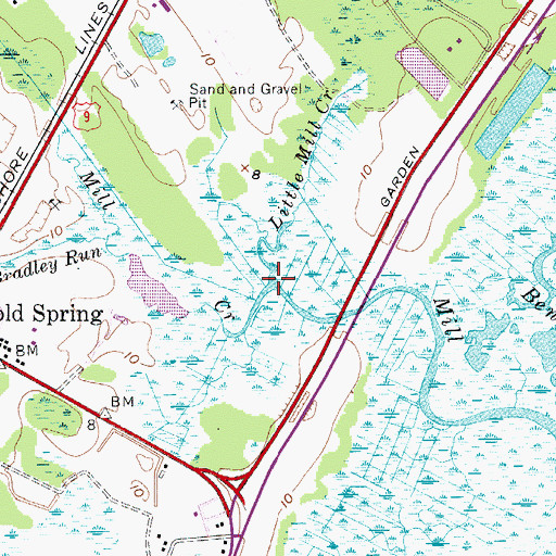 Topographic Map of Little Mill Creek, NJ