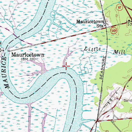 Topographic Map of Little Mill Creek, NJ
