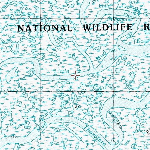 Topographic Map of Little Mud Thorofare, NJ